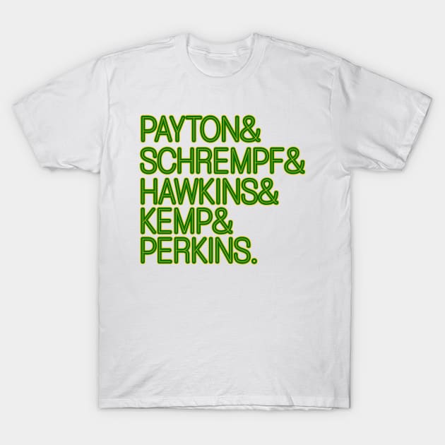 Seattle SuperSonics Retro 90s Lineup Fan Art T-Shirt by darklordpug